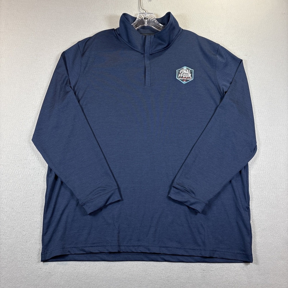 Under Armour Golf Men‎ 3XL Blue Solid Quarter Zip Lightweight Final Four 2023